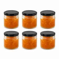 UNiTWIST Glasdosen 33ml 6er-Set mit schwarzem Schraubdeckel für Marmelade und Aufstriche