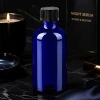 BlueLine Glasflasche 50ml mit Standard-Verschluss für Labor und Kosmetikhersteller