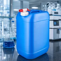 Stapelbarer Kunststoffkanister 25 Liter mit Auslaufhahn für Chemikalien Wasser und Laborbedarf