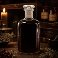 Handgefertigte Glasflasche 250ml Enghals mit Glasstopfen für Homöopathie und Naturmedizin