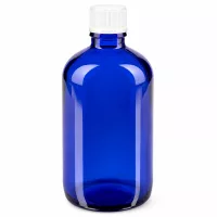 Kleine blaue Glasflasche 100ml für Medikamente Tinkturen und pharmazeutische Produkte