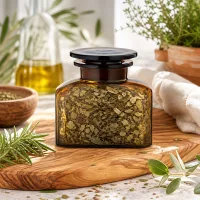 Stilvolle Vierkant-Apothekerflasche 150 ml Weithals für Kräuter und Gewürze Küche