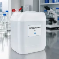 Rechteckiger 20L Kanister mit rotem Absperrhahn für sichere Flüssigkeitsentnahme