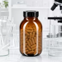 Robuste Weitmund-Glasflasche 500ml braun mit Schraubdeckel für sichere Medikamentenlagerung