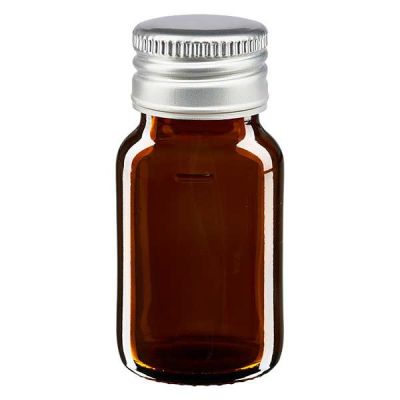 30ml Medizinflasche braun, mit Verschluss silber Aluminium ApoGlas