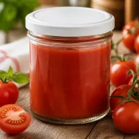 Vorratsglas 125ml mit Tomatenpüree befüllt weißer Twist-Off Deckel UNiTWIST Glas Set