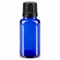 20ml ApoGlas Tropfflasche in Blau mit STD Tropfer 0.9mm für genaue Dosierung von Flüssigkeiten