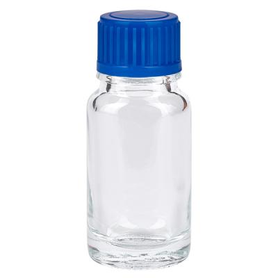 ClearLine 10ml Klarglas Fläschchen mit blauem Verschluss 11mm ideal für Kosmetik Pharmazie