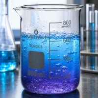 UNiTWIST Becherglas 800ml klares Borosilikatglas niedrige Form mit Beschriftungsfeld und Skala