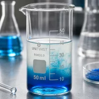 Klares Borosilikatglas Becher 50ml hohe zylindrische Form mit Milliliter-Graduierung