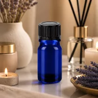 Premium 5ml Glasflasche BlueLine mit matt-schwarzem Verschluss für hochwertige Öle