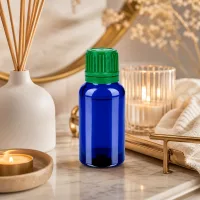 20ml Glasflasche BlueLine Serie mit lichtschützendem Kobaltblau und praktischer Größe