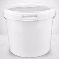 Zylindrischer PP-Eimer 5,6 Liter in Weiß mit Schnappverschluss für Gewerbe und Hobby