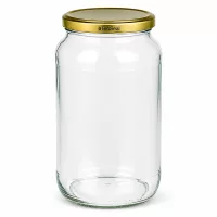 UNiTWIST Runda1062 Einmachglas mit goldenem TO82 BioSeal Deckel transparent leer Vorratsbehalter