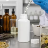 Lichtundurchlässige weiße Kunststoffflasche 50ml HDPE für Pharmazie Kosmetik und Aromatherapie