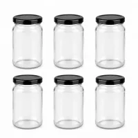 Mini Rundgläser 110ml im 6er Set mit schwarzem Twist-Off Deckel perfekt für kleine Portionen
