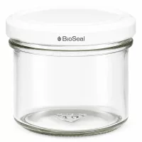 UNiTWIST Sturzglas 125ml mit weißem TO66 BioSeal Deckel Einmachglas Marmeladenglas transparent