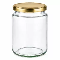 450g Honigglas leer mit goldenem Schraubdeckel BasicSeal für Honig Marmelade Aufbewahrung Imkerbedarf