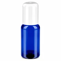 Kompakte Roll-On Flasche 20ml blau weiss für Seren Öle und flüssige Kosmetikprodukte