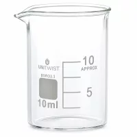 UNiTWIST Mini-Becherglas 10ml Borosilikatglas für Labor Chemie und wissenschaftliche Experimente