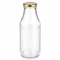 Wiederverwendbare 330ml Glasflasche mit goldenem Schraubverschluss UNiTWIST BasicSeal
