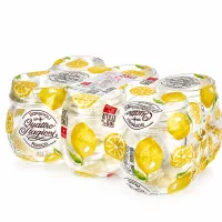 Bormioli Rocco Quattro Stagioni 250ml Einmachgläser mit Zitronenmotiv und Schraubdeckel 6er Set