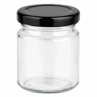 UNiTWIST Rundglas 53ml mit schwarzem Deckel für Honig Gewürze und Kosmetikprodukte