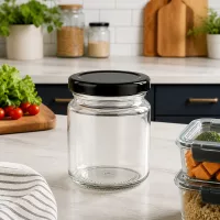 UNiTWIST 53ml Rundglas schwarzer Schraubverschluss für kleine Portionen und Geschenke