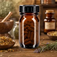 Robuste 30ml Glasflasche in Apothekerqualitaet mit weiter Oeffnung und Schraubdeckel