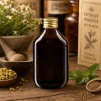 Vielseitige 300ml Medizinflasche mit goldglänzendem Verschluss für sichere Aufbewahrung