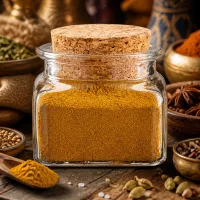 Luftdichtes Gewürzglas 120ml mit breitem Korkverschluss ideal zur Aufbewahrung von Currypulver