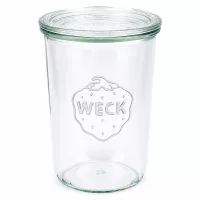 WECK Sturzglas 850ml mit Glasdeckel RR100 Einmachglas transparent mit WECK Logo für Konservierung