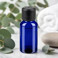 Elegante kobaltblaue 20ml Flasche mit mattschwarzem Verschluss für hochwertige Beauty Produkte