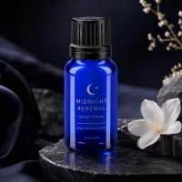 Hochwertige 10ml Dosierflasche Blauglas mit schwarzem Kindersicherheitsverschluss und Tropfeinsatz
