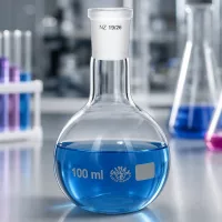 Chemiekolben 100ml aus hochwertigem Glas - ergonomische Form für sichere Handhabung