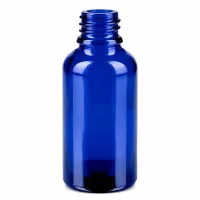 Kompakte 30ml Blauglasflasche mit weiter Öffnung für einfaches Befüllen und Entleeren