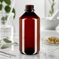 Großvolumige 750ml Braunglasflasche Alternative aus PET mit kindersicherem OV Verschluss