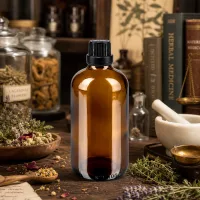 Hochwertige braune Glasflasche 100ml mit schwarzem OV 11mm für Kräuterextrakte und Tinkturen