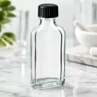 50ml Klarglasflasche Meplat Form mit LKD-Dichtscheibe fur pharmazeutische Anwendungen
