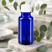 Kompakte blaue Pinselflasche 20ml ApoGlas ideal für Aromatherapie und Kosmetik