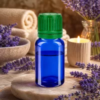 10ml Apothekerflasche aus Kobaltglas mit praktischem grünem Drehverschluss
