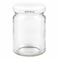 UNiTWIST Runda205 Einmachglas mit weißem TO58 BioSeal Deckel - leeres Rundglas für Konservierung und Aufbewahrung