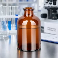 50ml Injektionsvial Braunglas mit charakteristischer Taillierung und gerolltem Flaschenhals