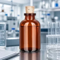 Enghalsflasche Braunglas 30ml mit Stopfen 11/14mm für Probenaufbewahrung im Labor