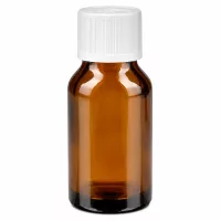 Kompakte 30ml Apothekenflasche bernsteinfarbenes Glas mit Kindersicherheitsverschluss und Tropfeinsatz