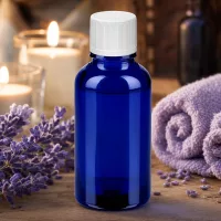 Handliche 30ml blaue Glasflasche mit 18mm Gewinde für Laboranwendungen