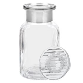 Zylindrische Klarglasflasche 100ml mit breitem Hals und herausnehmbarem Glasstopfen