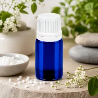 Robuste 5ml Glasflasche BlueLine mit auslaufsicherem OV Verschluss für den täglichen Gebrauch