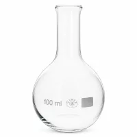 Rundbodenkolben 100ml transparent mit schlankem Hals für professionelle Analytik