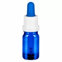 Professionelle Laborflasche 5ml blau mit Tropfpipette für genaue Flüssigkeitsdosierung